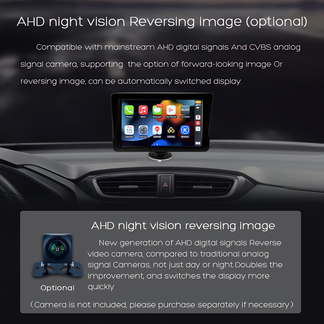 15322 Hicar หน้าจอ 7 นิ้ว หน้าจอcarplay +android auto เชื่อมต่อแบบไร้สายได้ รถรุ่นเก่าใช้ได้ทุกรุ่น