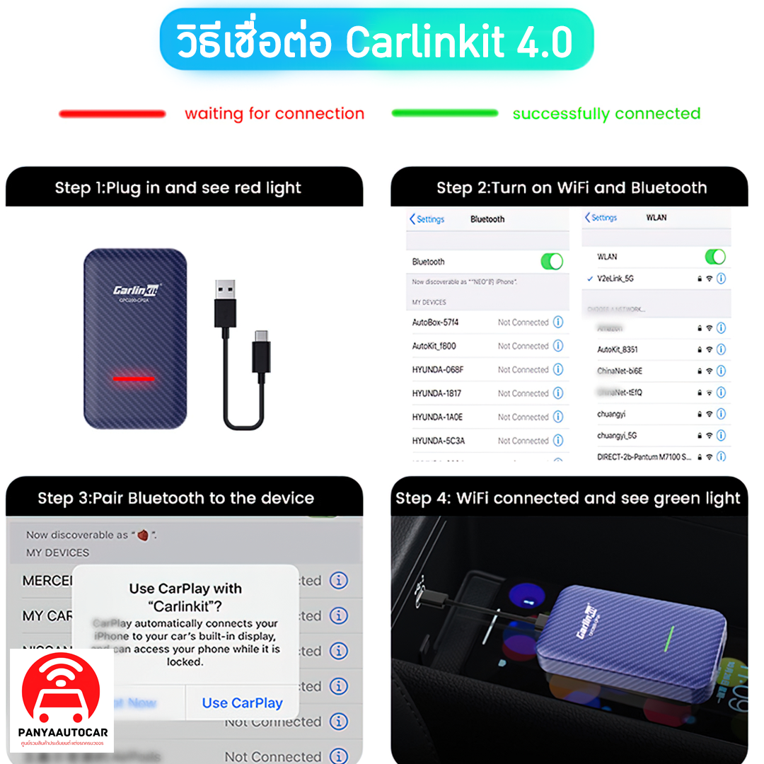 ขายกล่อง carplay android auto ราคาถูก carlinkit 4.0